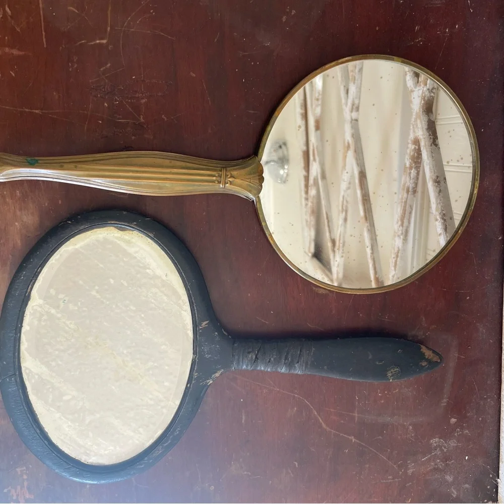 Vintage His and Her Handheld Mirrors Set
